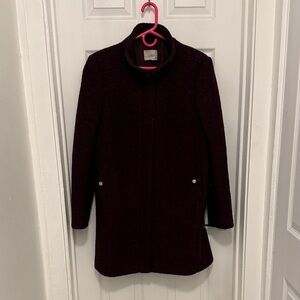LOFT Women's Dark Burgundy/purple Pea Coat